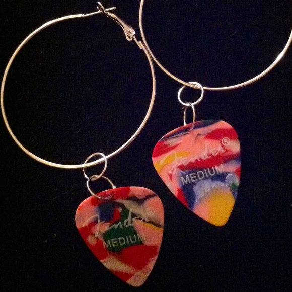 COPY - Guitar Pick Hoop Earrings - Picture 3 of 4